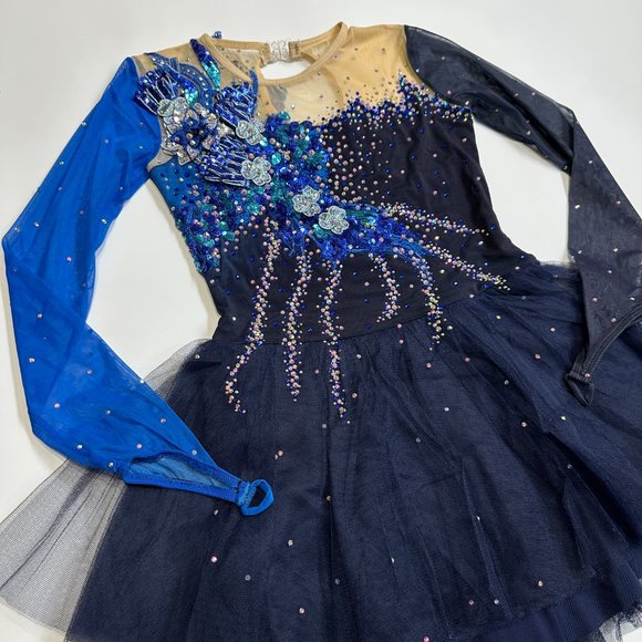 New Figure Skating Dress Size Girl 12 (7~10T) with Hair Scrunchies (125~135cm) - Picture 8 of 11